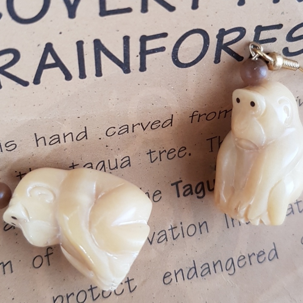 Tagua Initiative monkey earrings